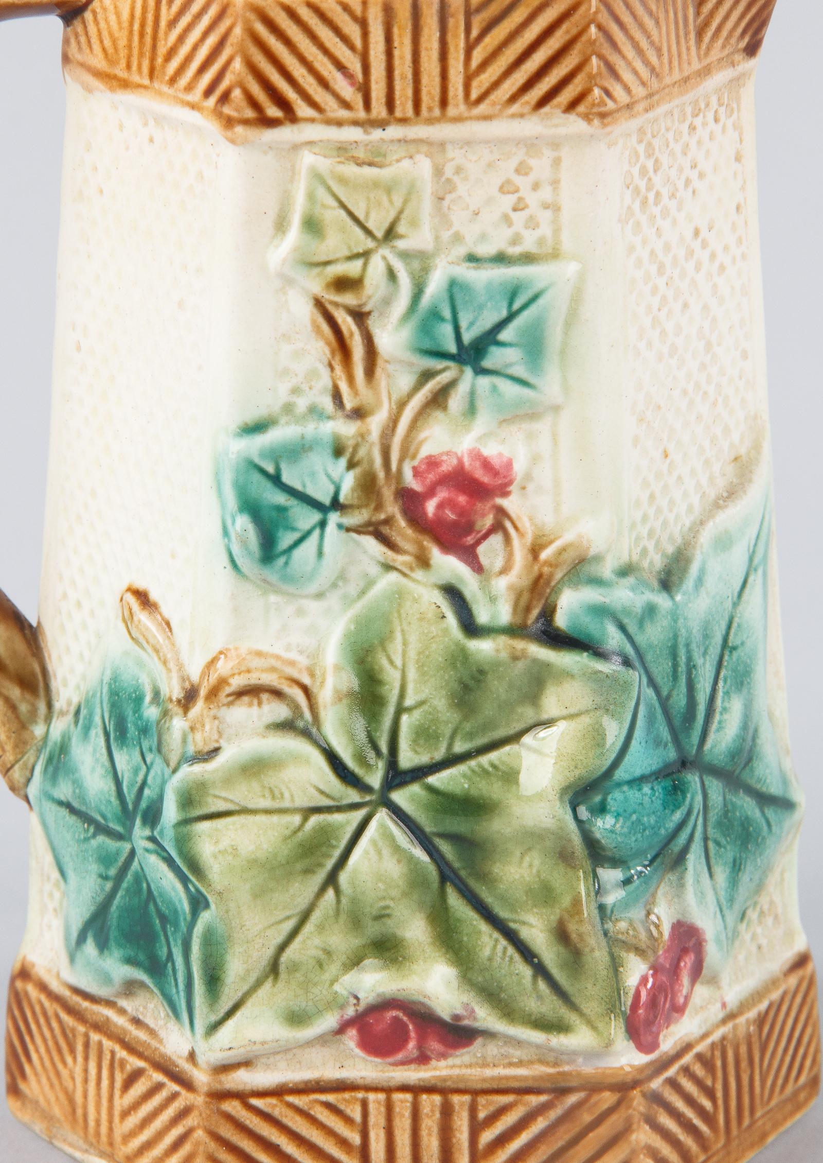 Mid-20th Century French Art Deco Majolica Ceramic Pitcher, 1930s