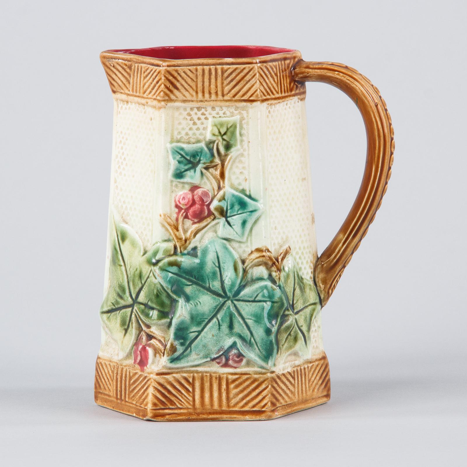 French Art Deco Majolica Ceramic Pitcher, 1930s 3