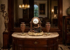 French Art Deco Mantel Clock Set by Georges Limousin, 1920