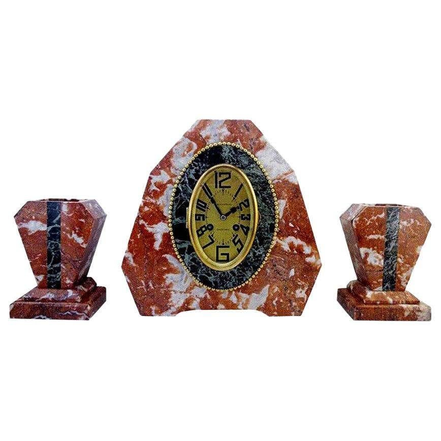 French Restoration Mantel Clock set, 18201830s For Sale at 1stDibs