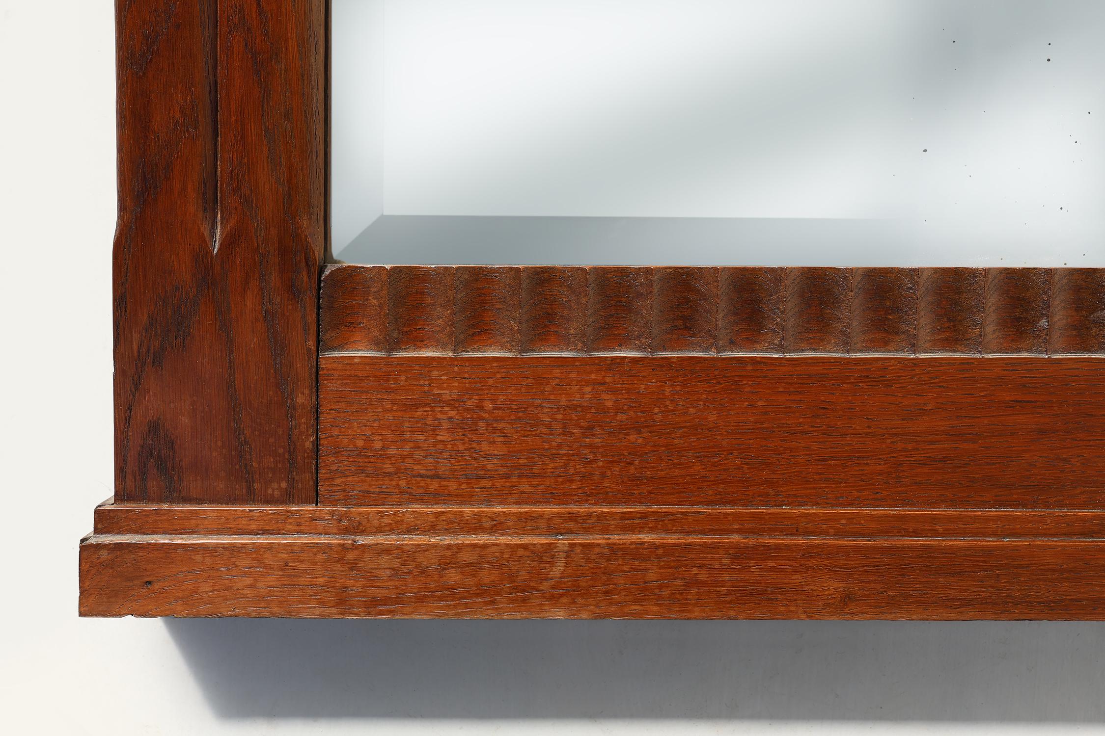 Hand-Crafted French Art Deco Mantel Mirror in wood, France 1930s
