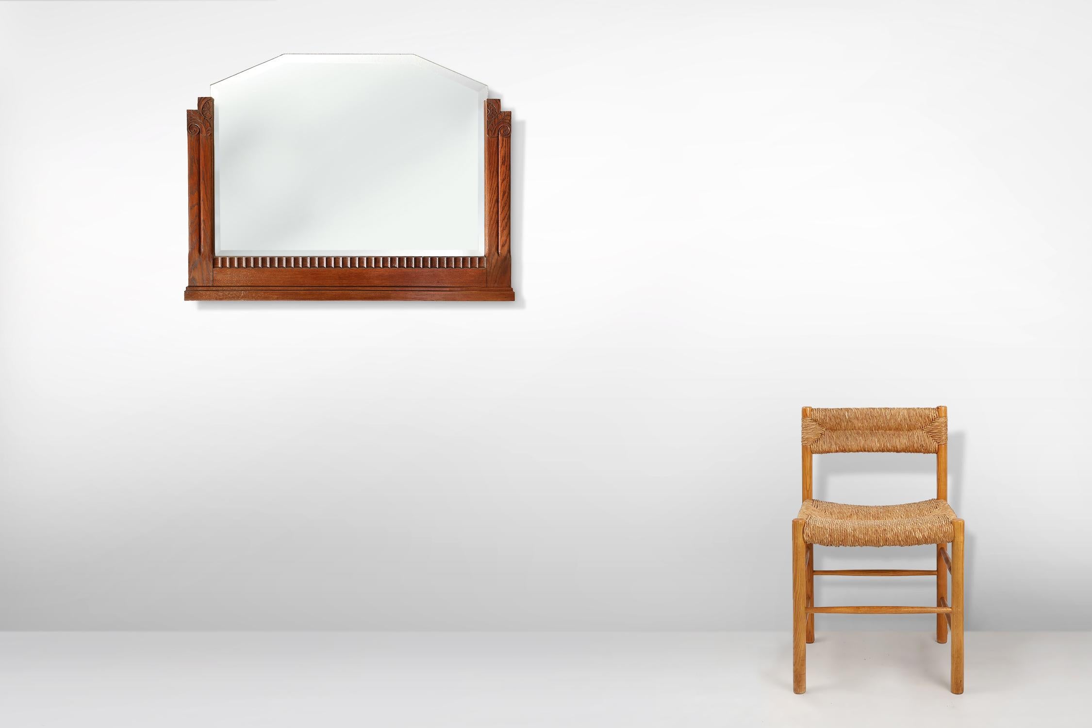 French Art Deco Mantel Mirror in wood, France 1930s In Good Condition In Meulebeke, BE