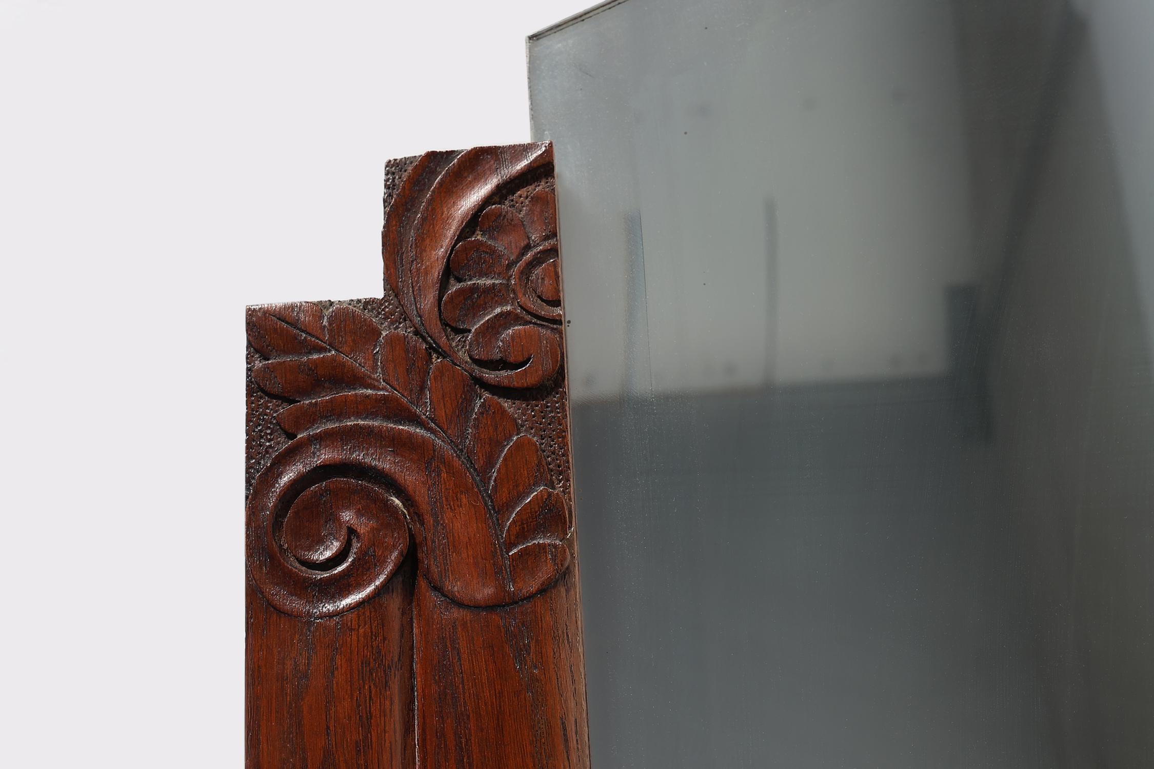 French Art Deco Mantel Mirror in wood, France 1930s 1