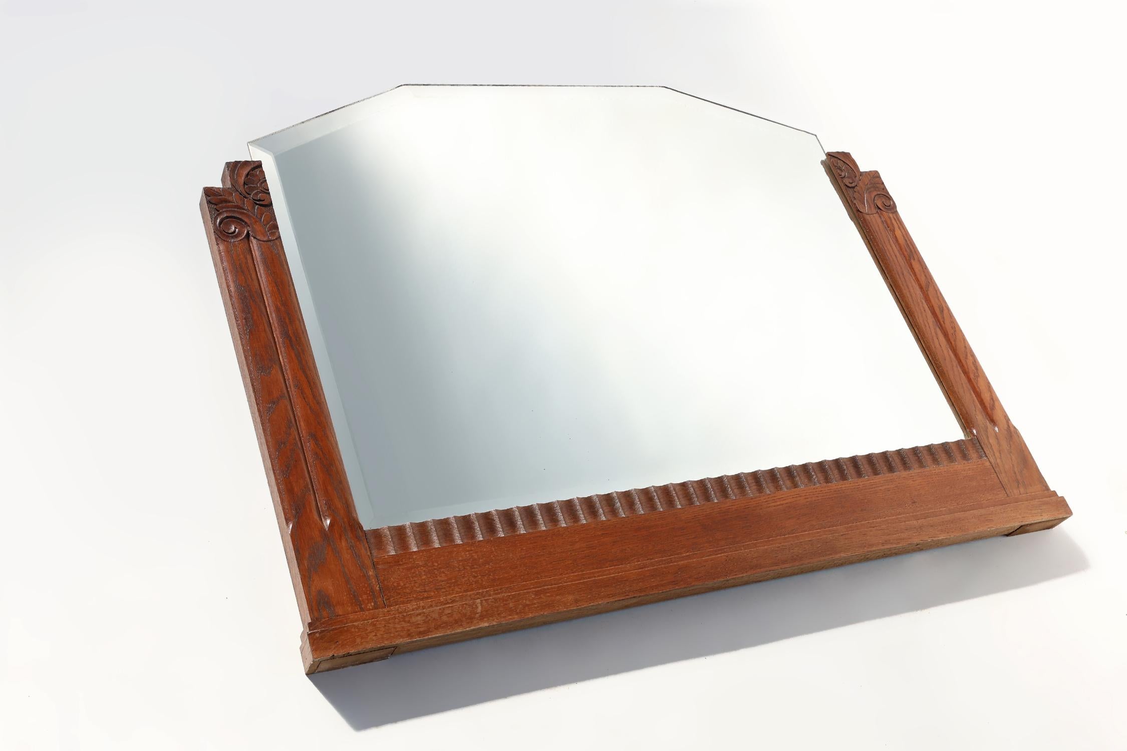 French Art Deco Mantel Mirror in wood, France 1930s 2