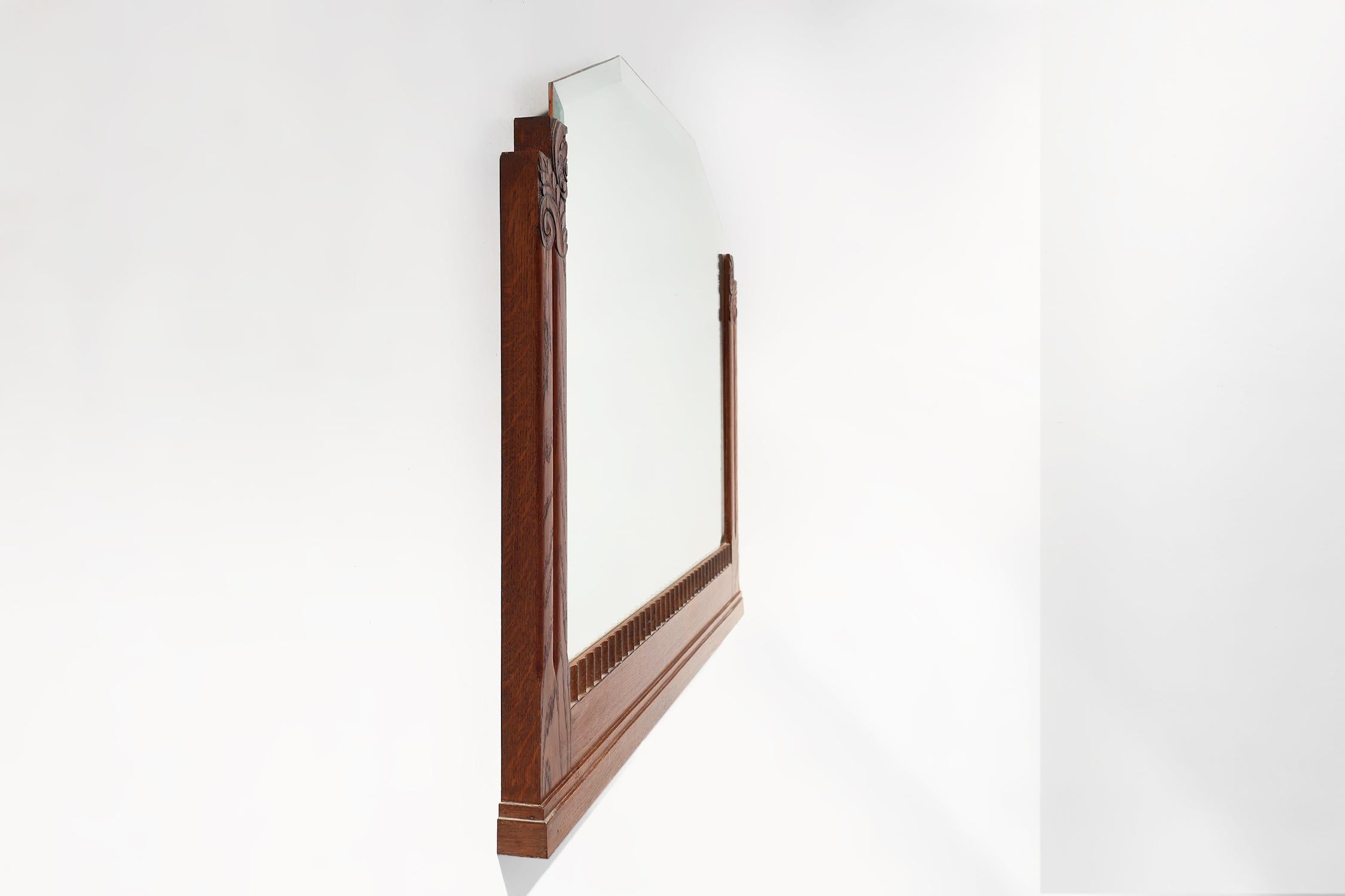 French Art Deco Mantel Mirror in wood, France 1930s 3