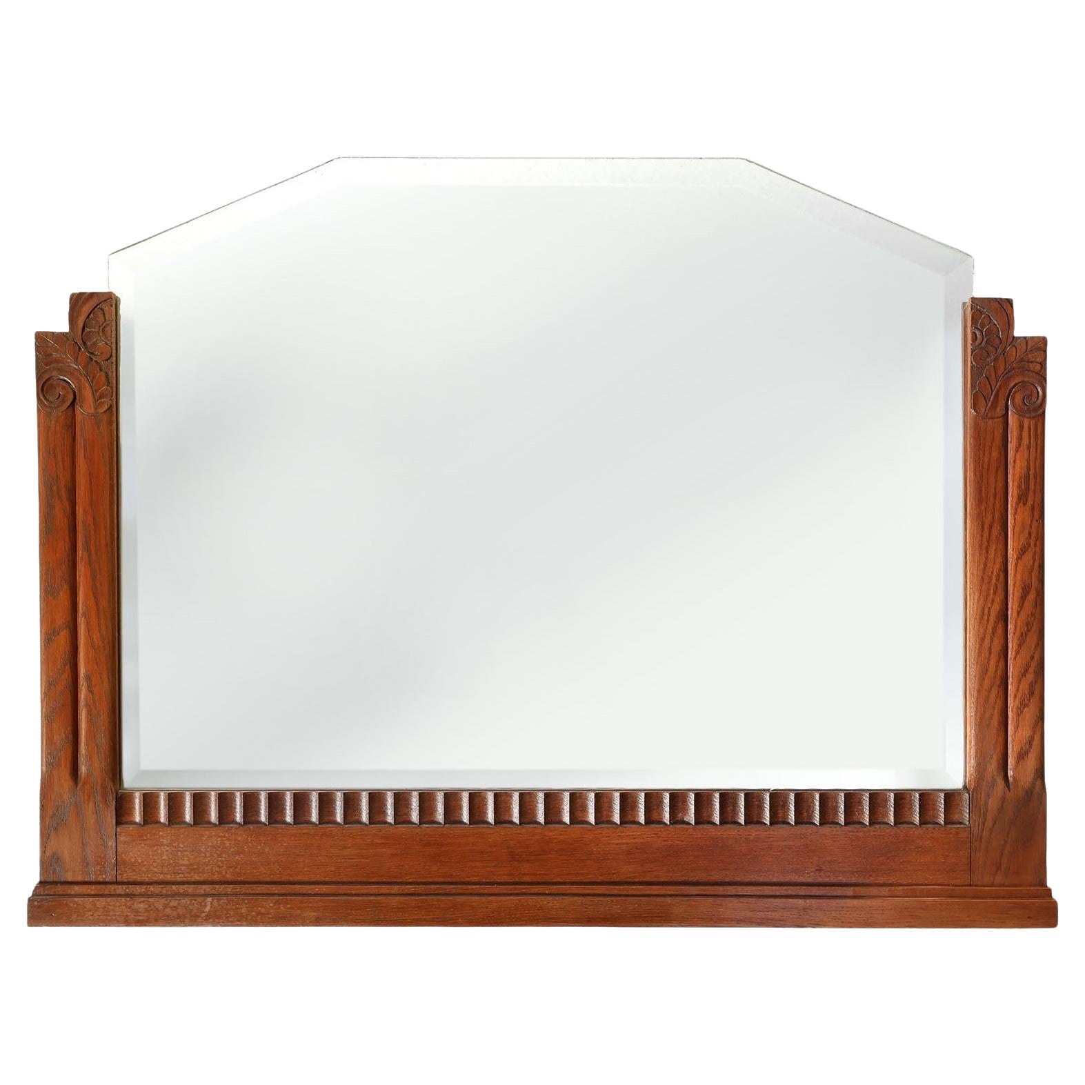 French Art Deco Mantel Mirror in wood, France 1930s