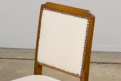 Sedie d'angolo in acero Art Deco francese in bouclé crema - Una coppia