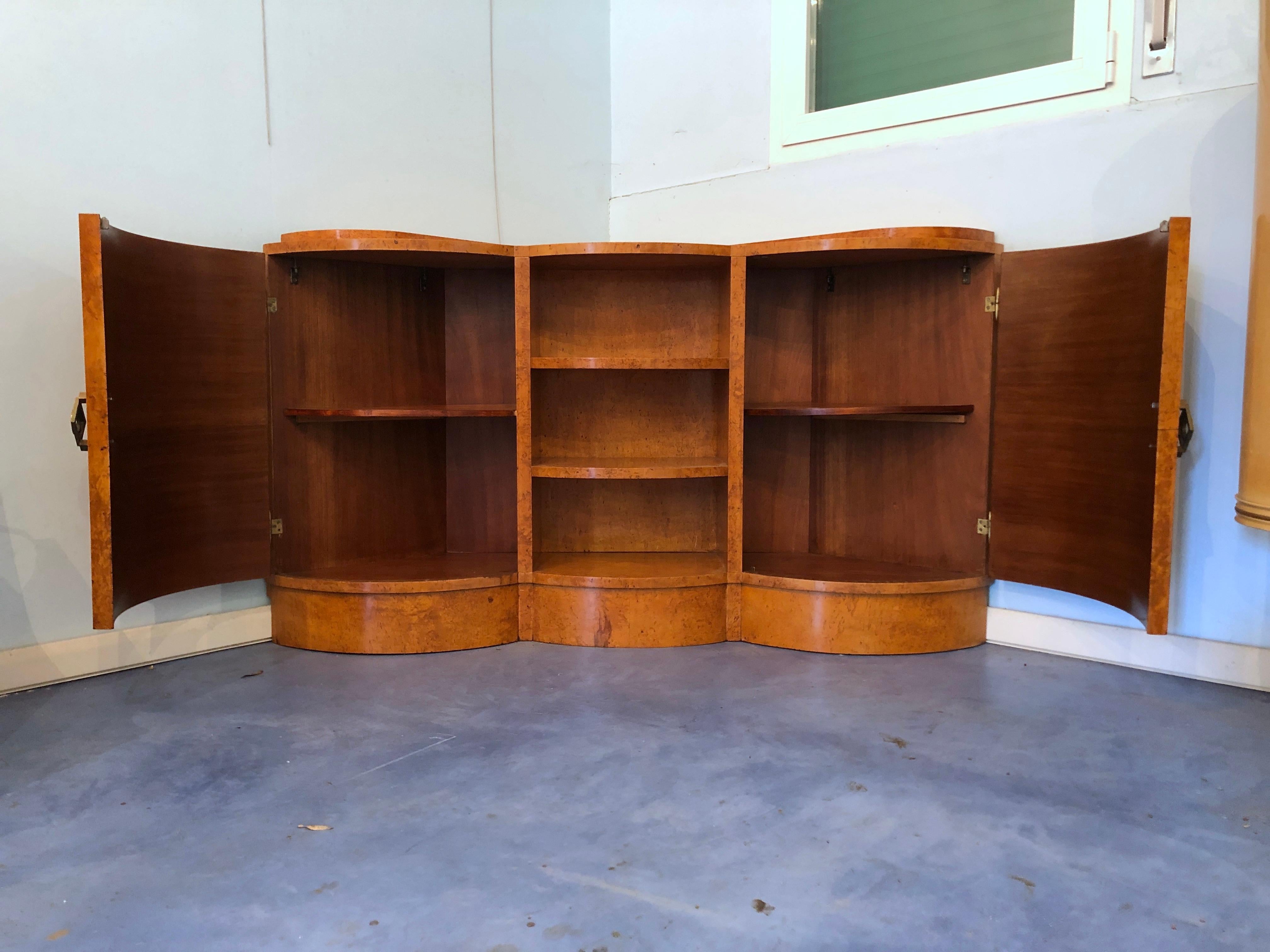 Credenza d'angolo in acero francese Art Déco, 1945 in vendita 9