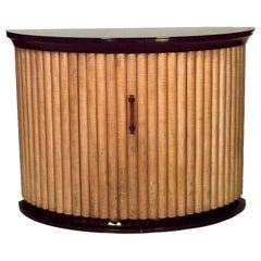 French Art Deco Maple Half-Round Cabinet