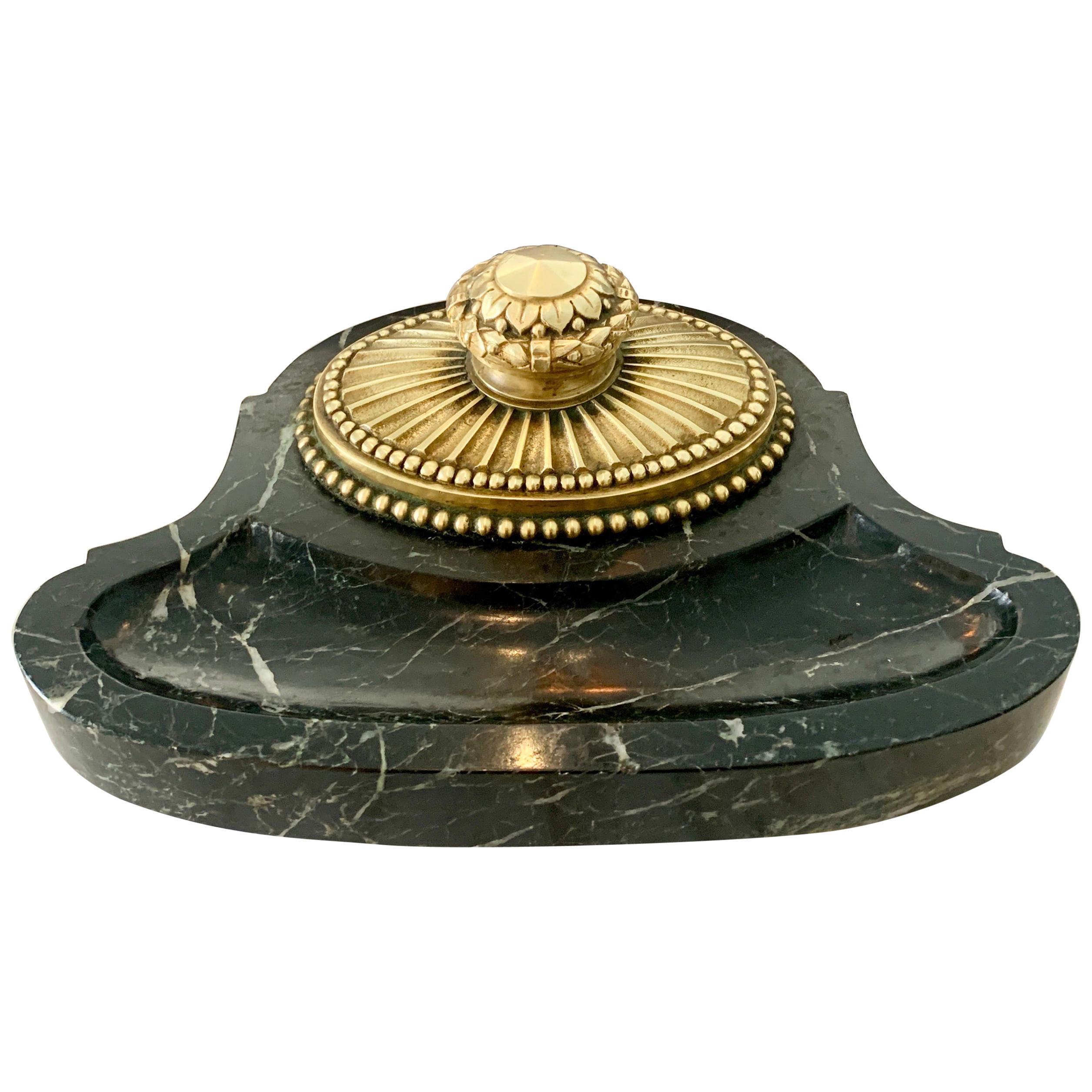 19th Century Large French Art Nouveau bronze Inkwell By Louchet at 1stDibs