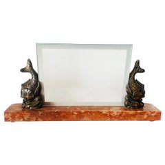 Vintage French Art Deco Marble and Fish Photo Frame