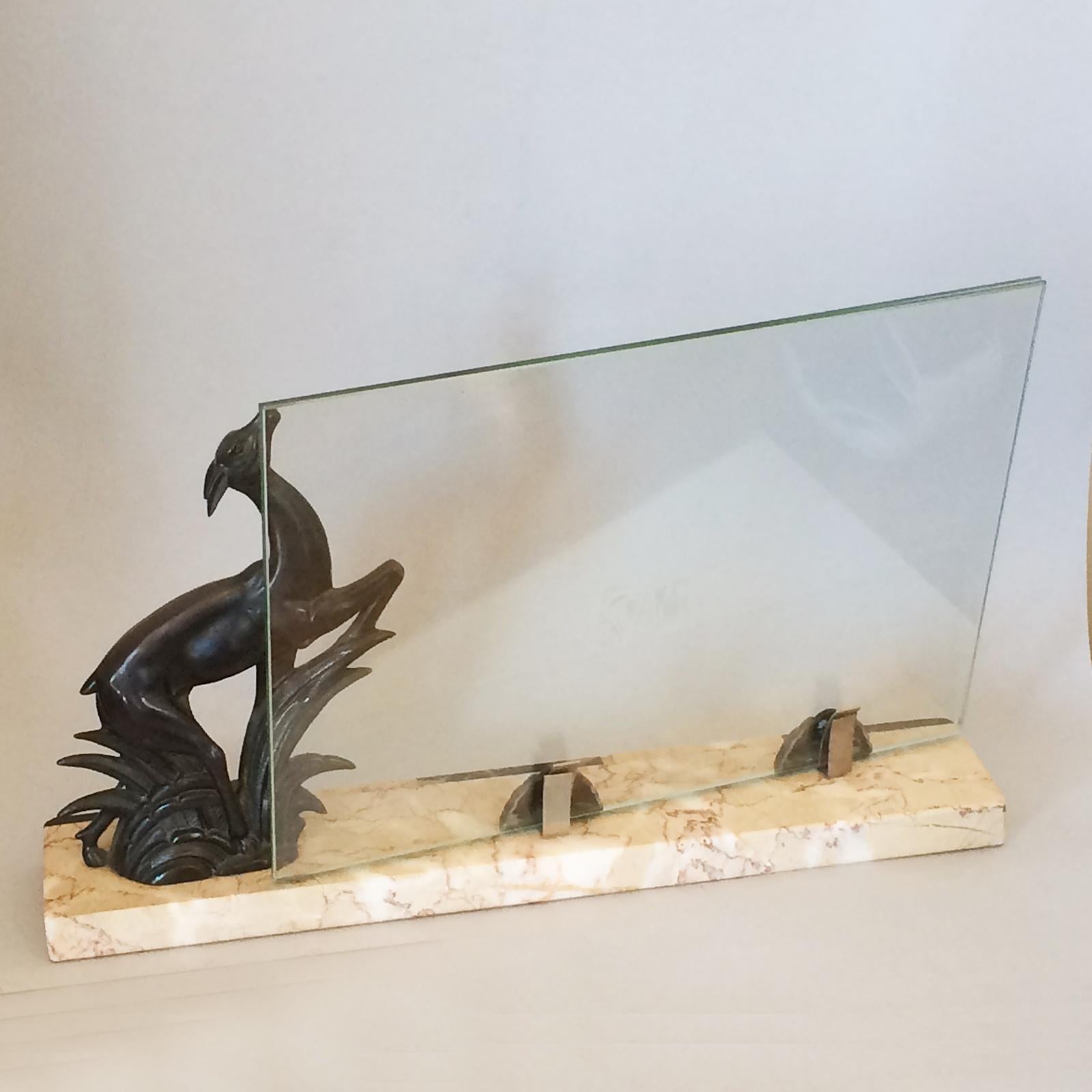 French Art Deco Marble and Gazelle Photo Frame In Good Condition In Daylesford, Victoria