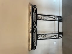 French Art Deco Marble and Wrought Iron Console, 1930s