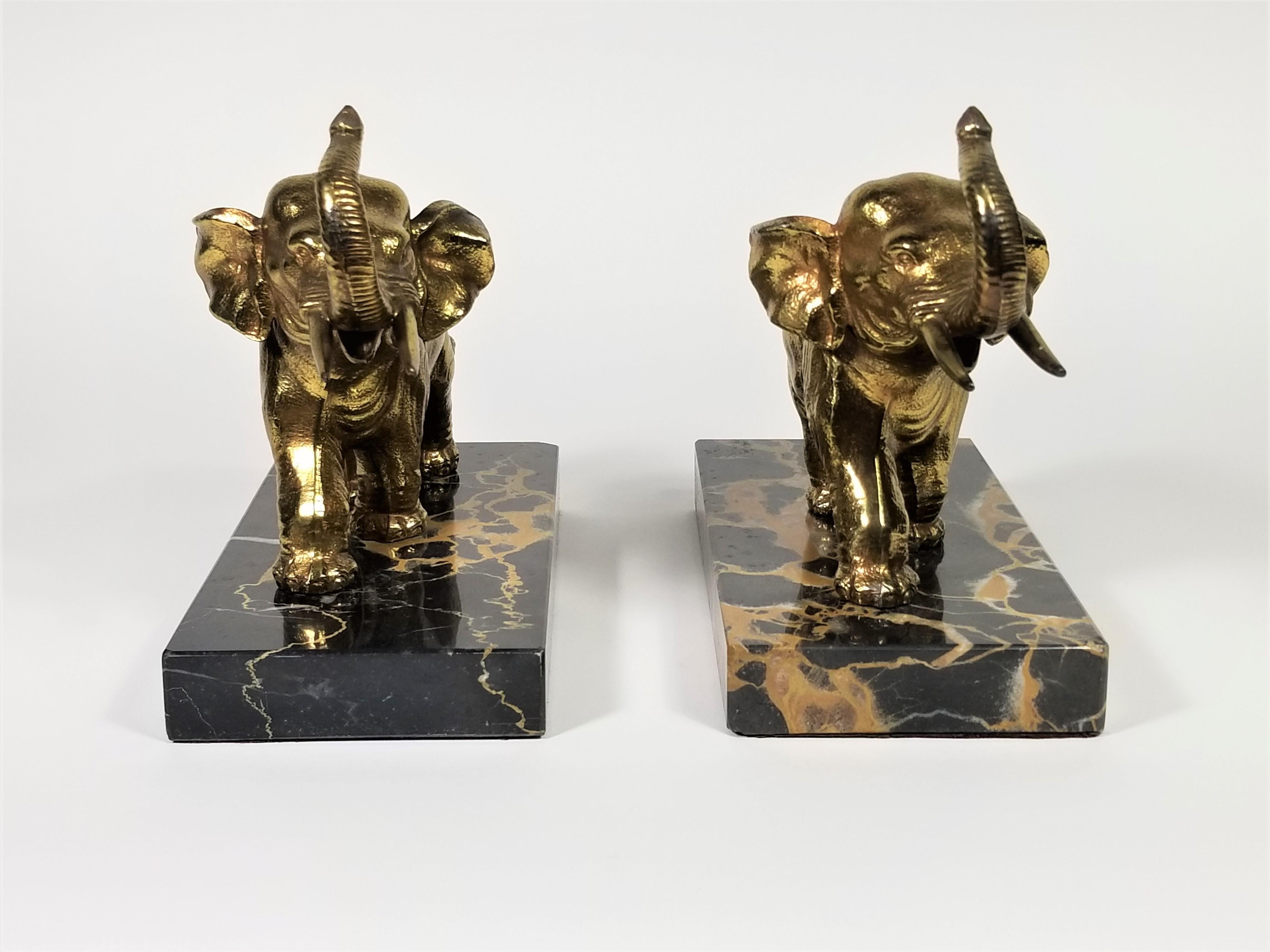 brass elephant bookends