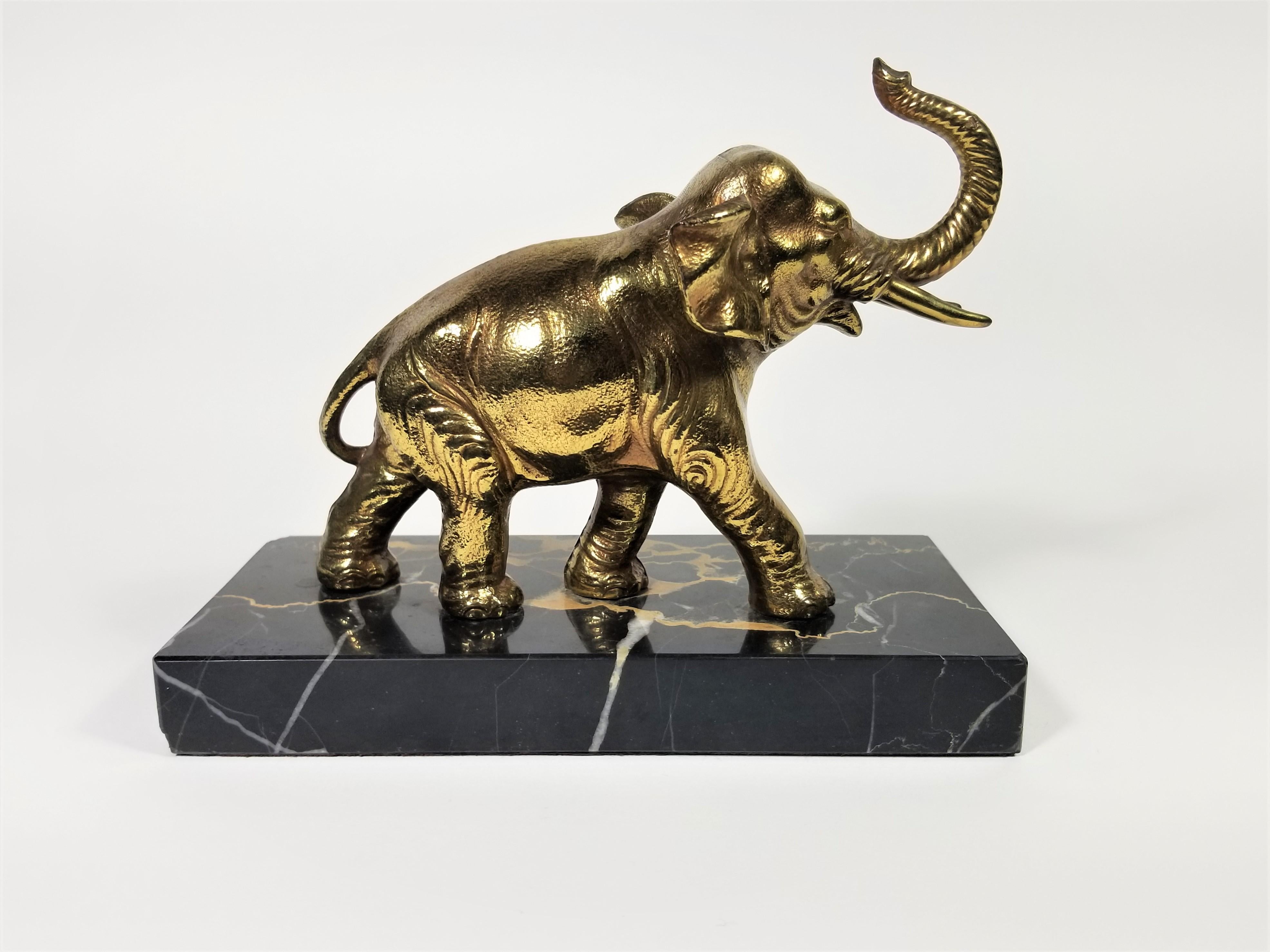 French Art Deco Marble Elephant Bookends For Sale 1