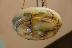 Vintage French Art Deco Marbled Glass Pendant