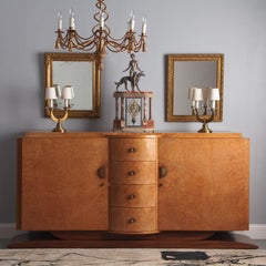 French Art Deco Marble Mantel Clock, 1930s