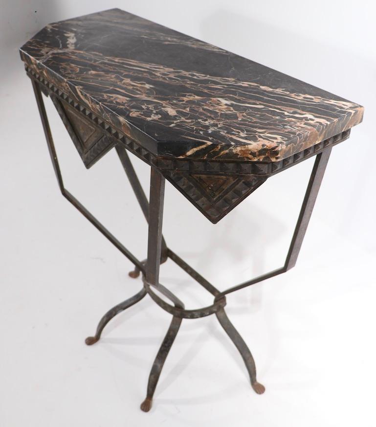 French Art Deco Marble Top Console 2