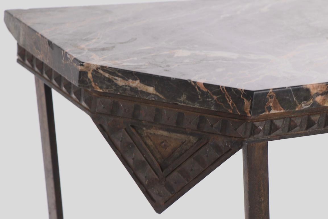French Art Deco Marble Top Console 5