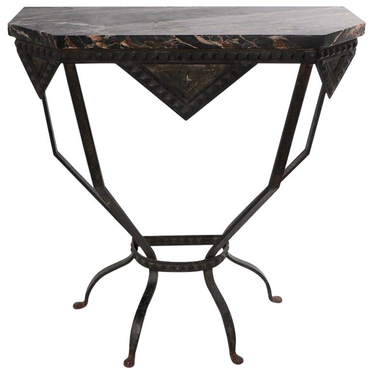 French Art Deco Marble Top Console