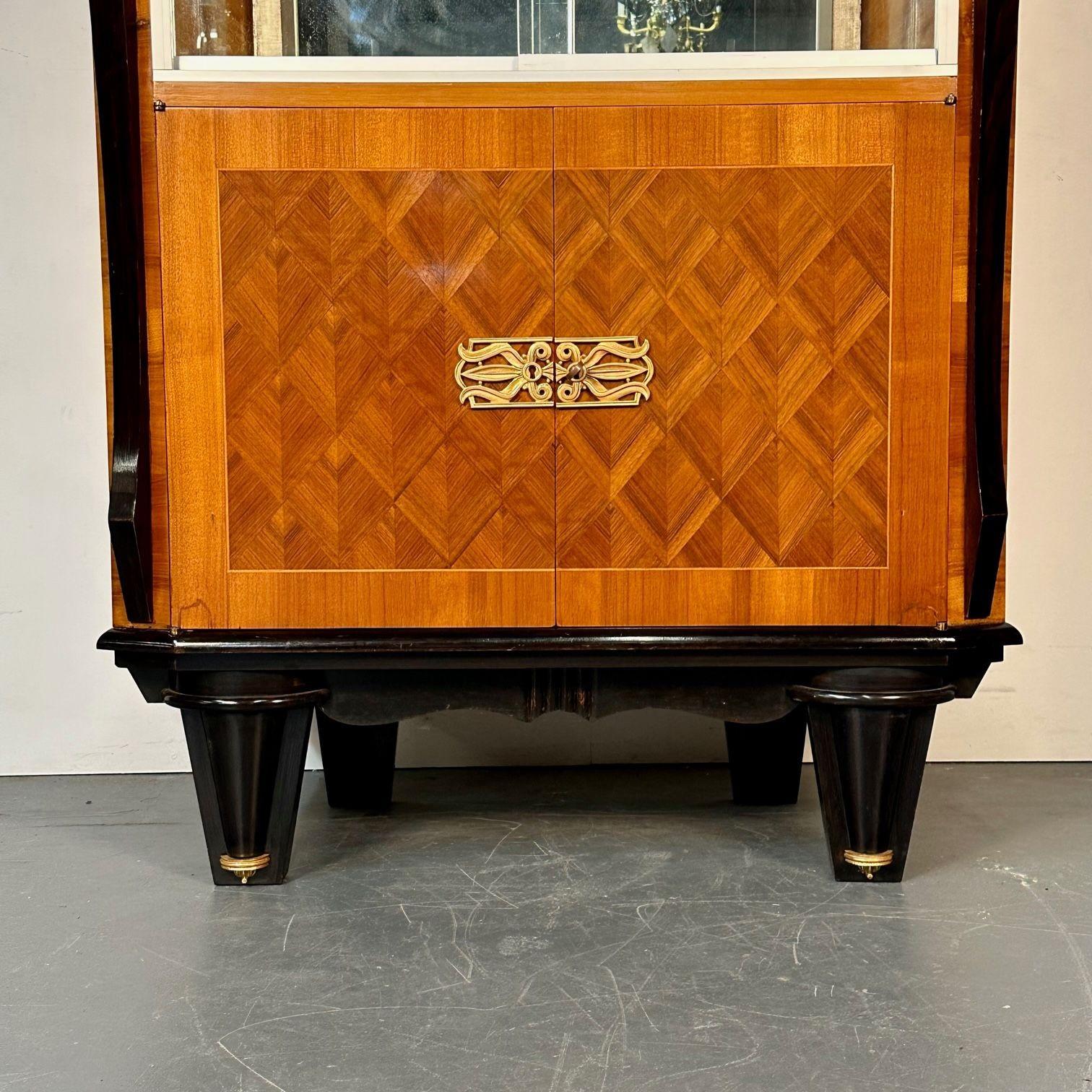 French Art Deco Marquetry Vitrine / Cabinet, Buffet, Jewelers Cabinet For Sale 5