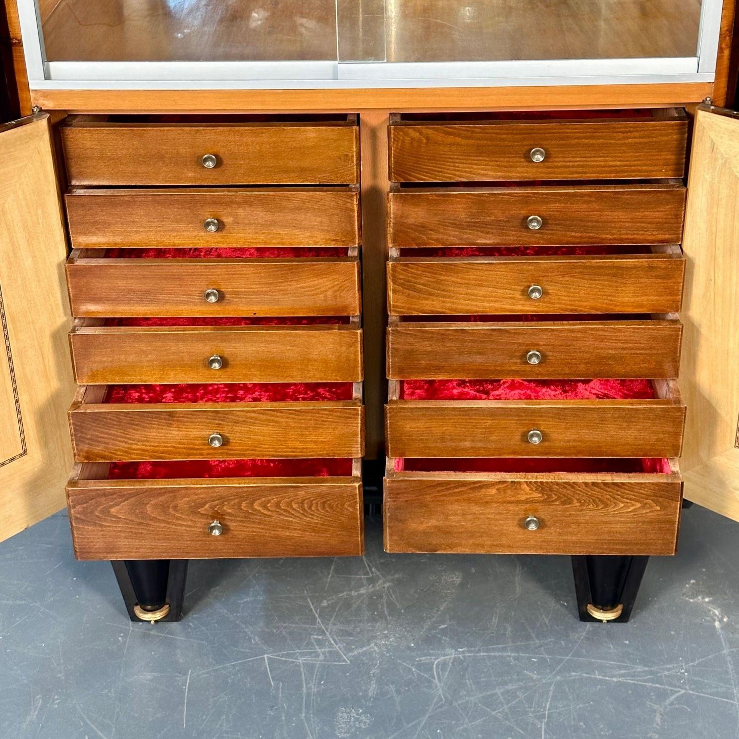 French Art Deco Marquetry Vitrine / Cabinet, Buffet, Jewelers Cabinet For Sale 7