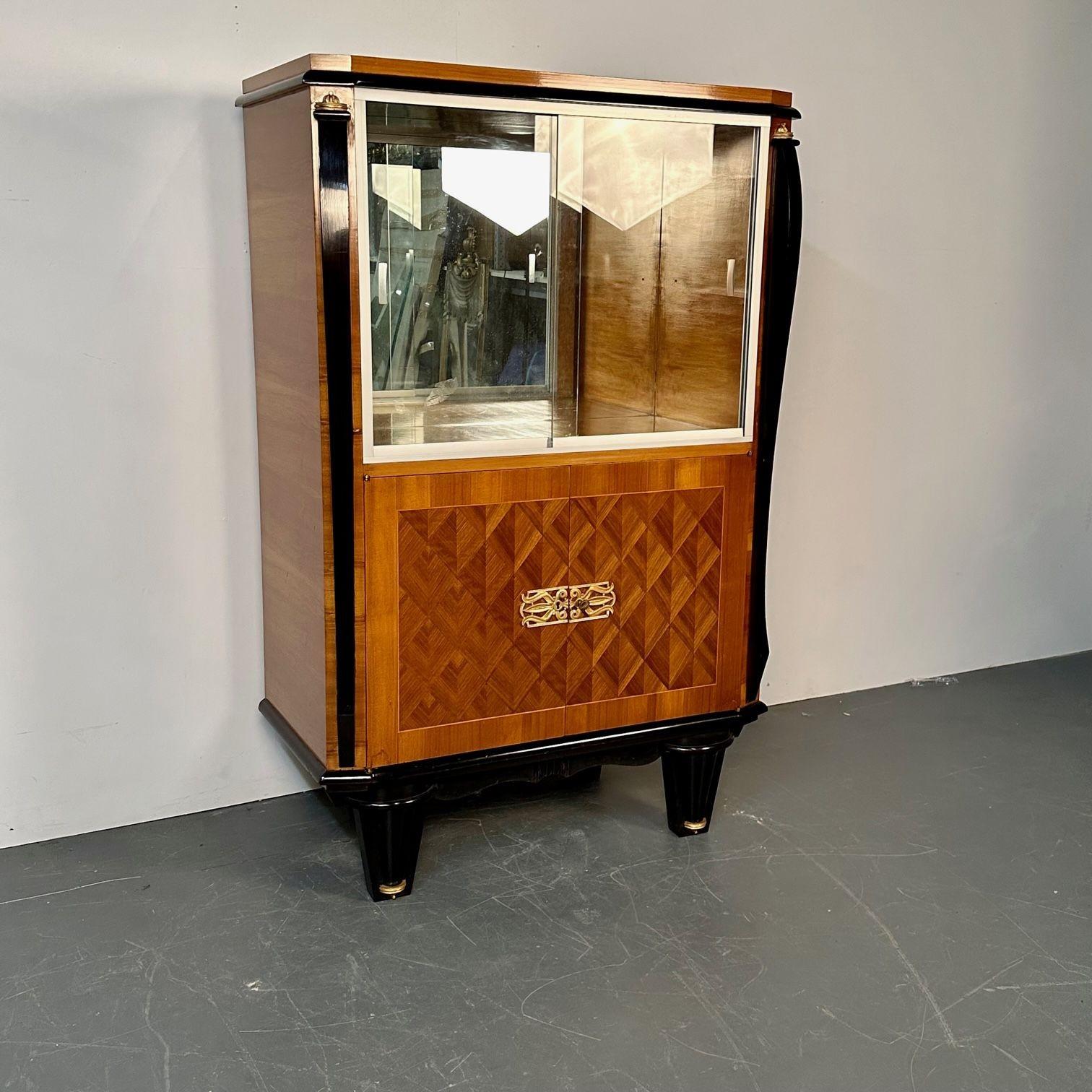 French Art Deco Marquetry Vitrine / Cabinet, Buffet, Jewelers Cabinet For Sale 1