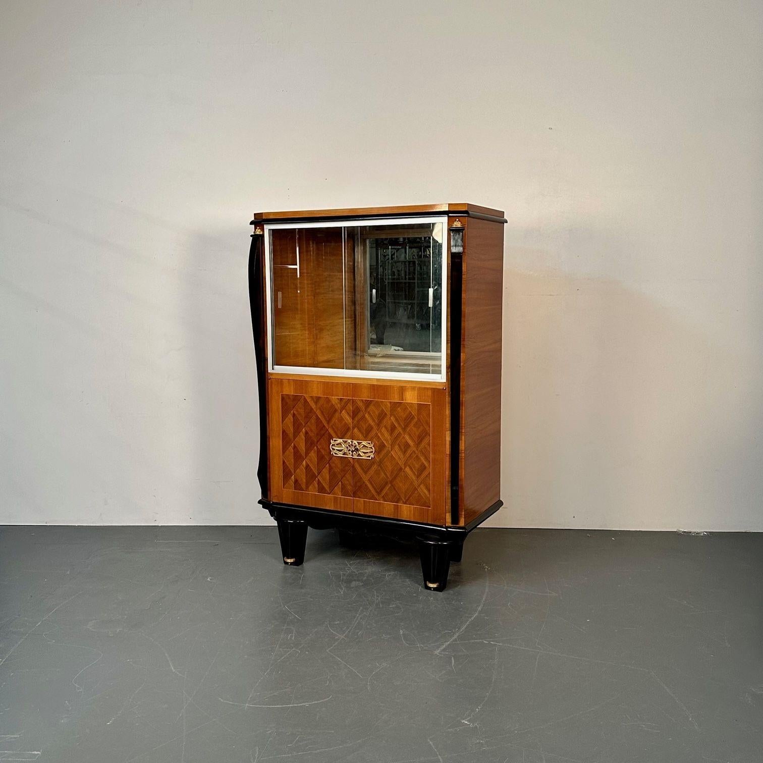 20ième siècle Vitrine/meuble de rangement en marqueterie Art Déco, Buffet, bijouterie, en vente