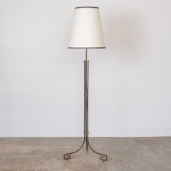 French Art Deco Metal and Brass Floor Lamp