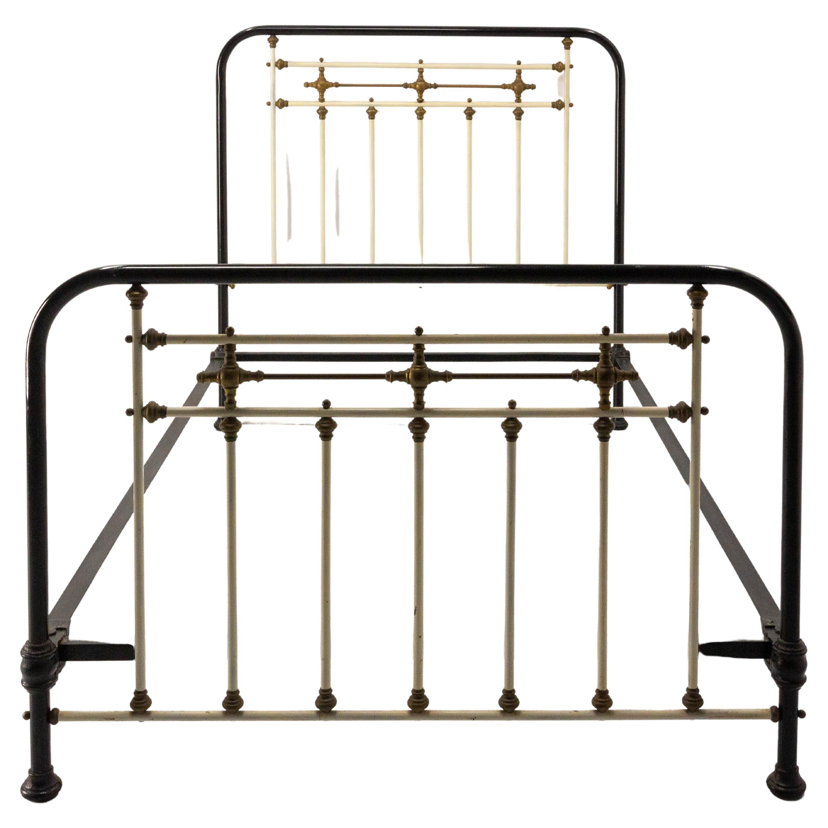 French Art Deco Metal Single Bed, circa 1920 For Sale