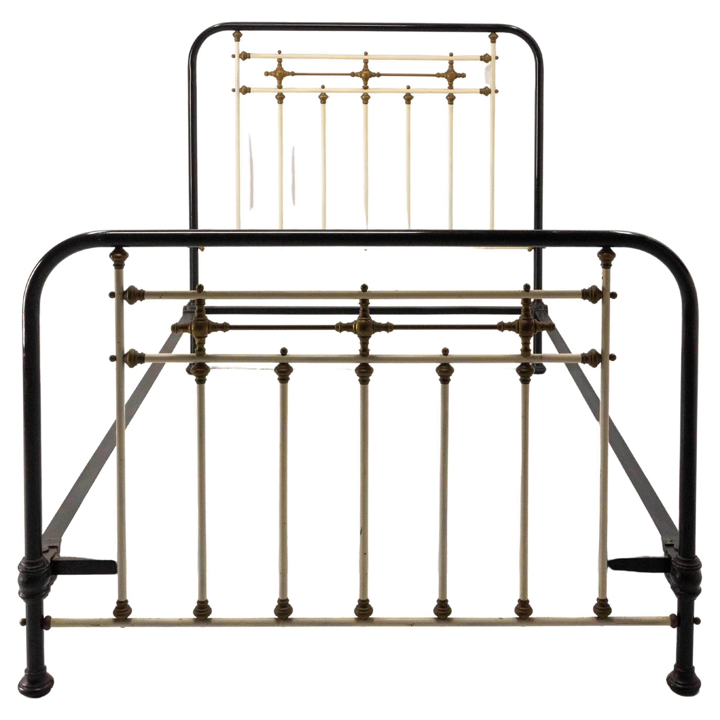 French Art Deco Metal Single Bed, circa 1920