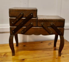 French Art Deco Metamorphic Concertina Work or Sewing  Box   Made in Dark Oak