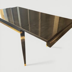 French Art Deco Metamorphic Dining Table with brass detail cica 1940