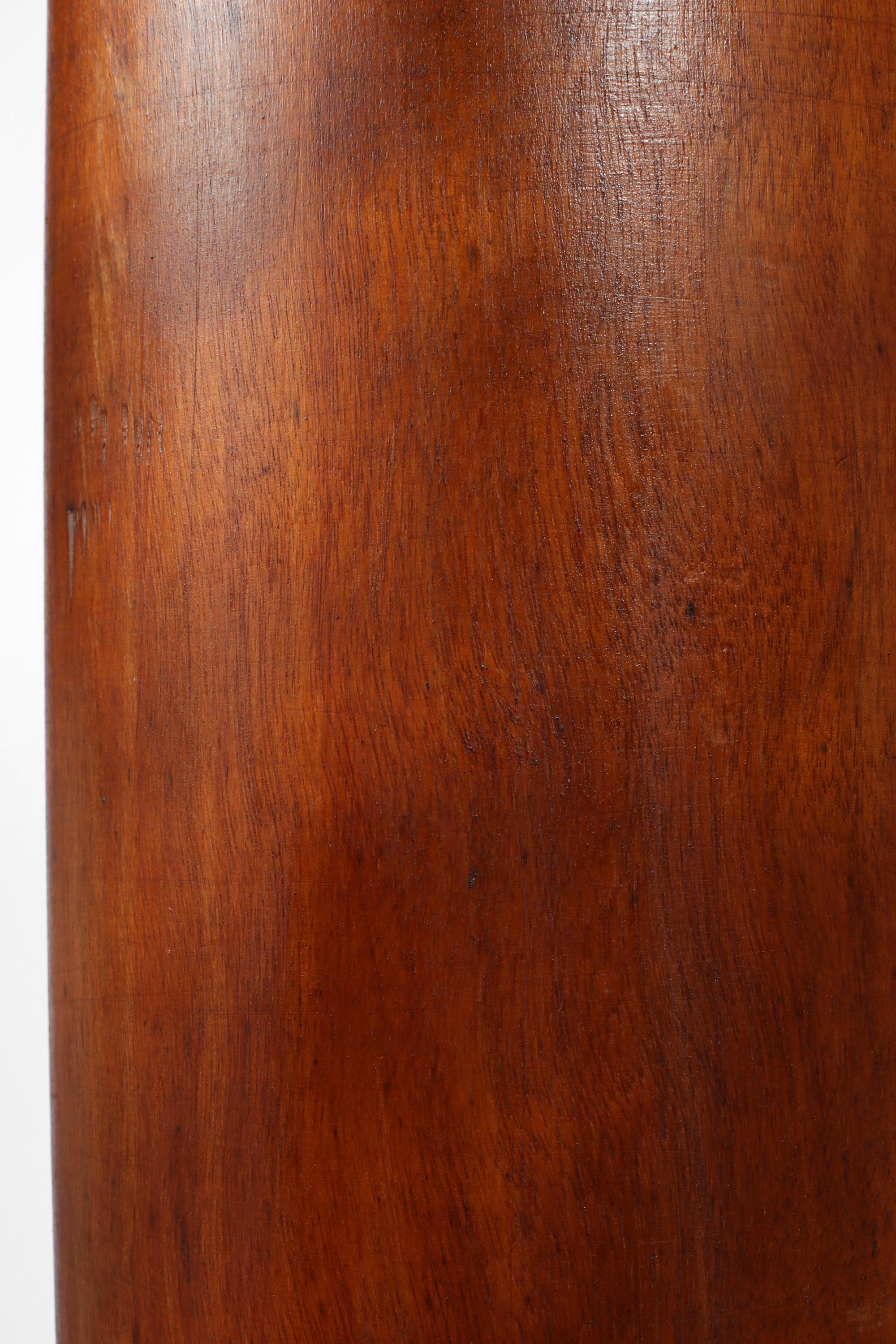 XX secolo French Art Deco Michel Zadounaïsky Mahogany and Hammered Iron Column Plinth in vendita