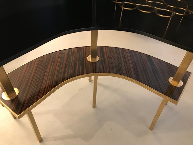 French Mid Century Macassar Curved Dry Bar at 1stDibs