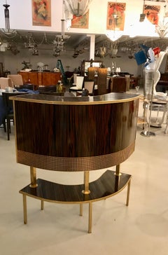 French Mid Century Macassar Curved Dry Bar