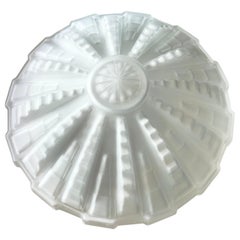 French Art Deco Milk Glass Sculptural Shade, Monumental, Geometric, Art Moderne