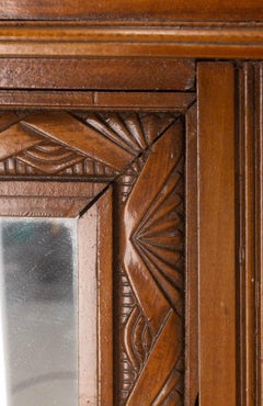 Armoire in pioppo francese Art Deco con specchio o armadio a muro, circa 1930