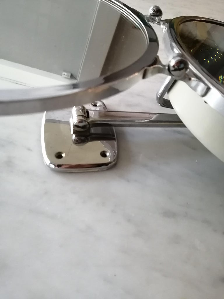 French Art Deco Miroir Brot Illuminated Triptych Wall Mirror For Sale