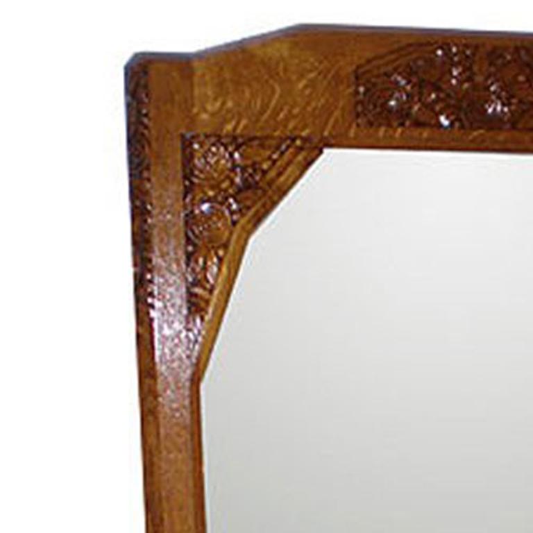 art deco wooden mirror