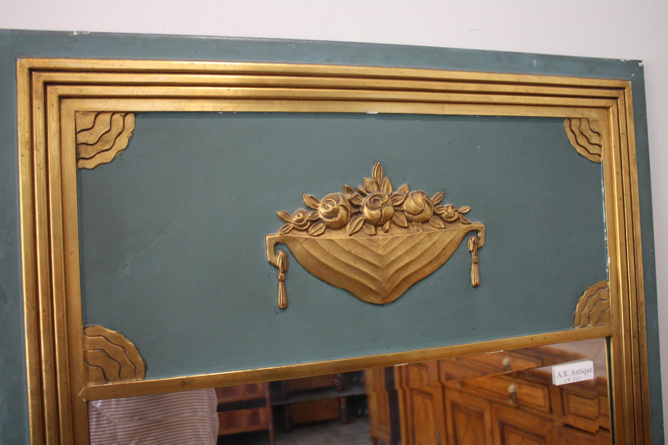20th Century French Art Deco Mirror Trumeau For Sale