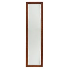 French art deco mirror with carved oak wooden frame, ca. 1930