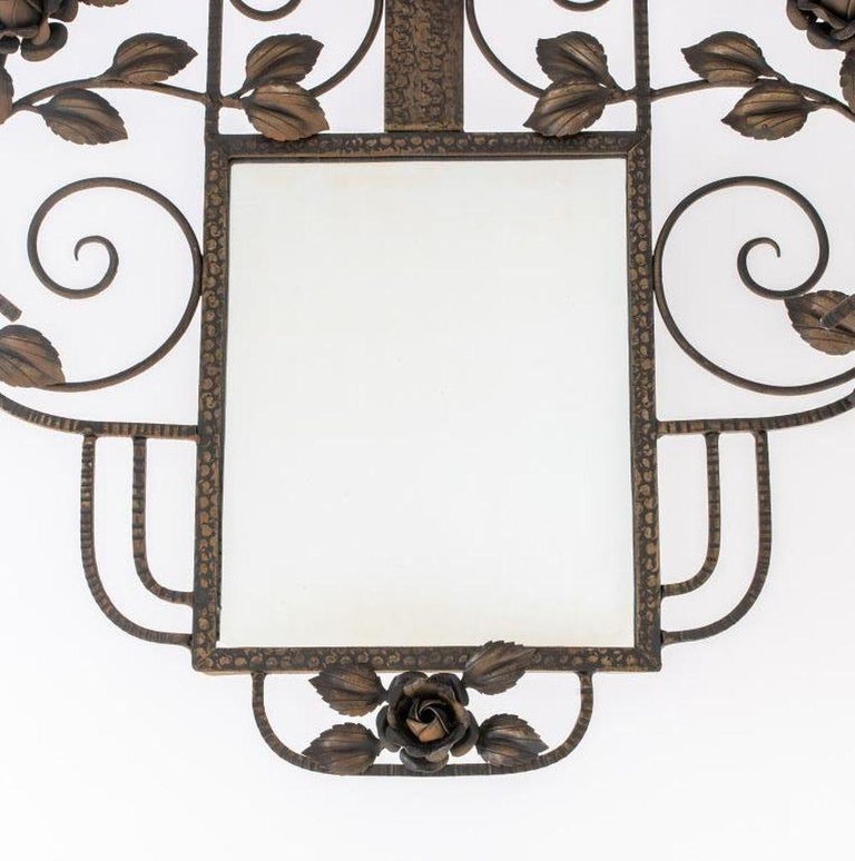 French, Art Deco Mirror with Coat Rack For Sale at 1stDibs