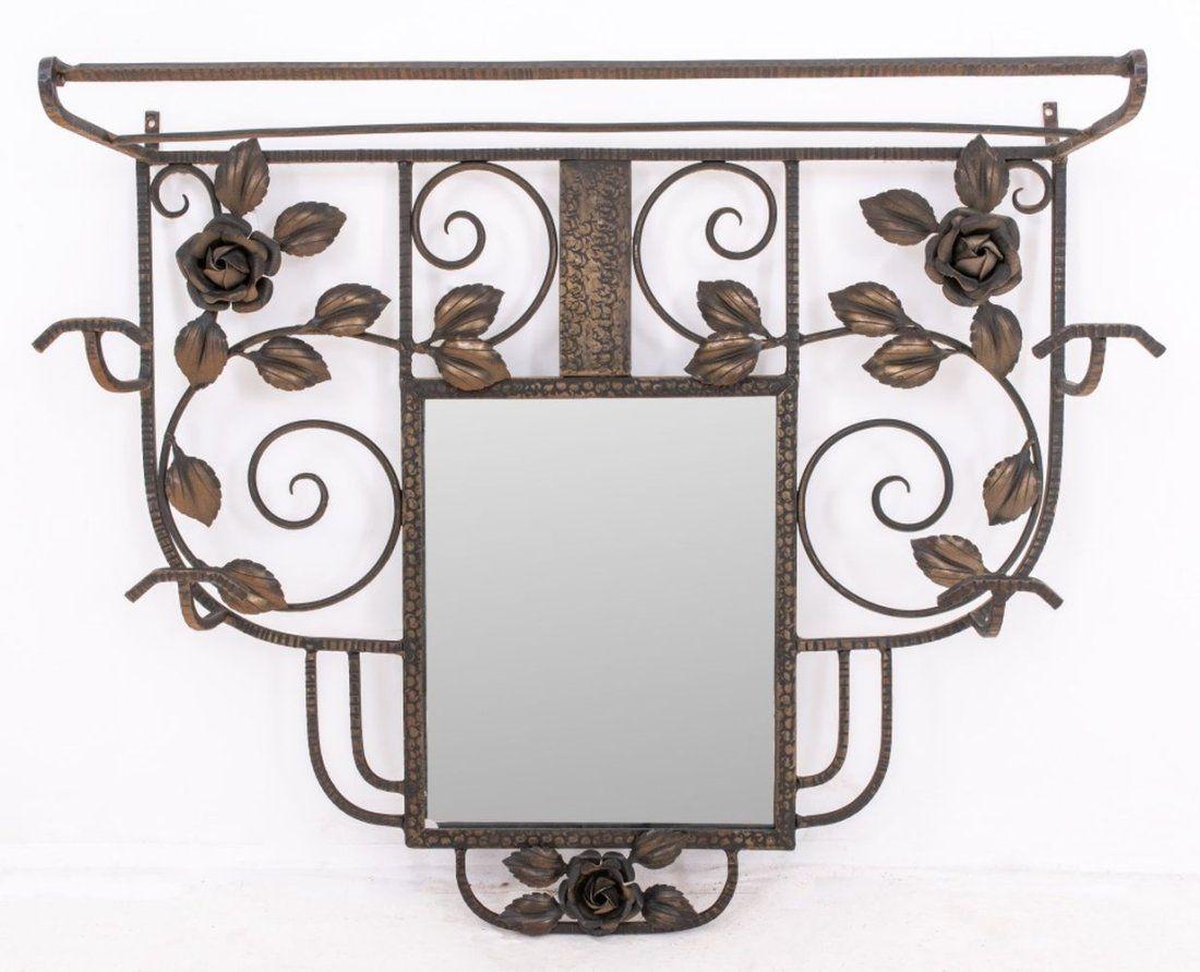 porte manteau en fer forge avec miroir