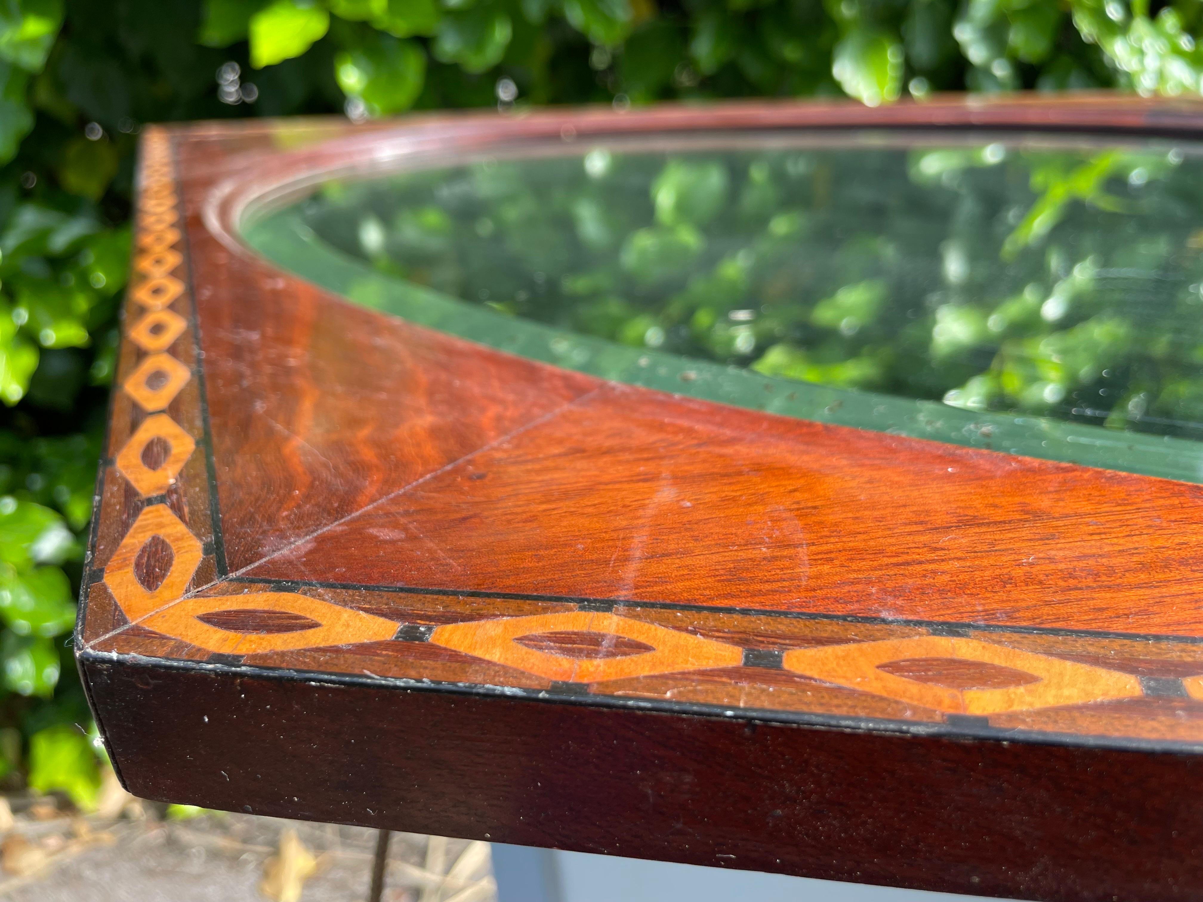 Mid-20th Century French Art Deco Mirror with Marquetry and Beveled Glass, 1930s For Sale