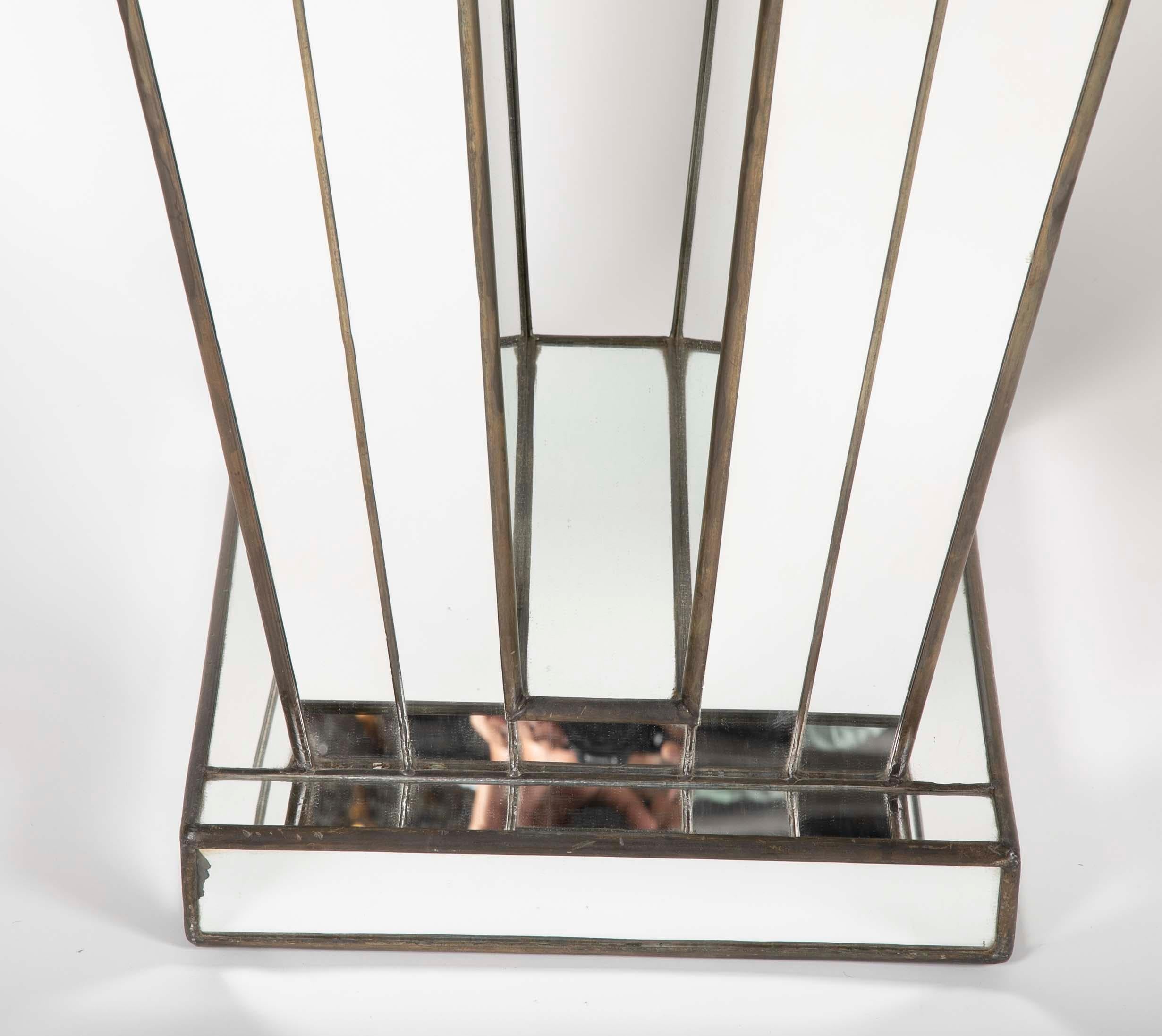 glass mirrored console table