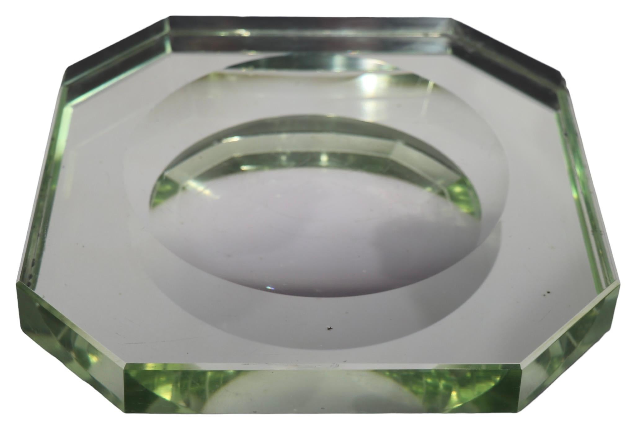20th Century French Art Deco Mirrored Glass Vide Poche  Bowl att. to Jean Luce c 1920's