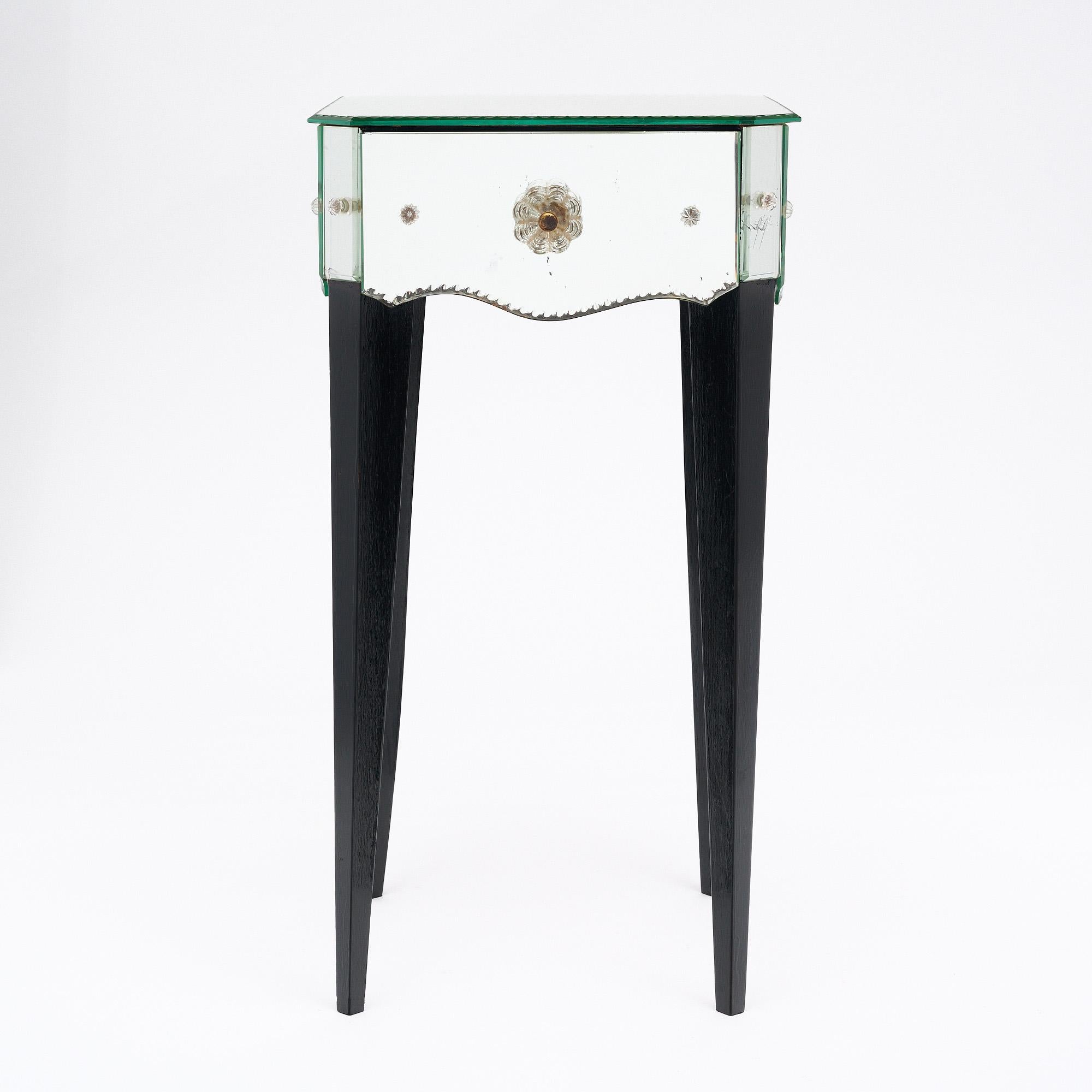 Mid-20th Century French Art Deco Mirrored Side Tables