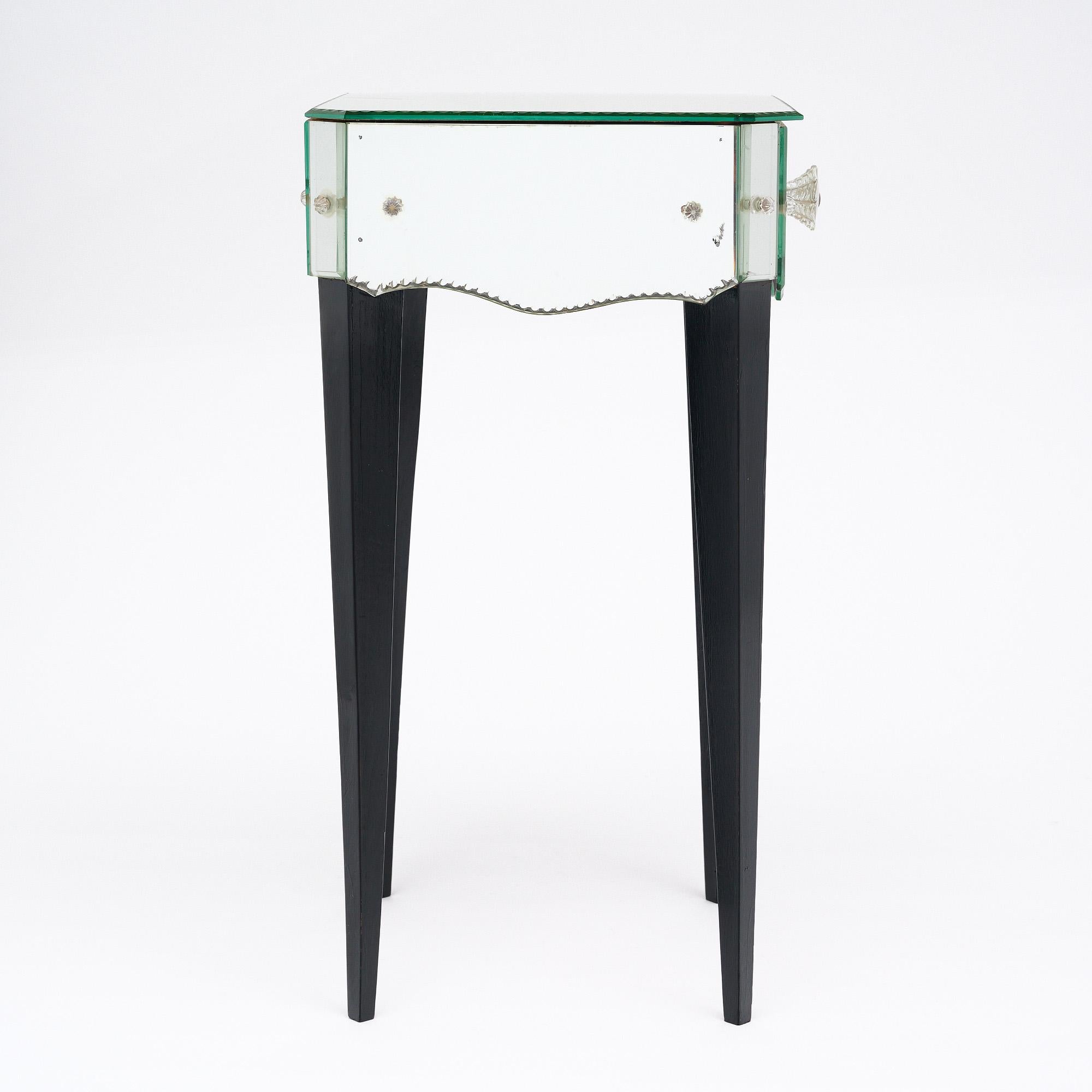 French Art Deco Mirrored Side Tables 1