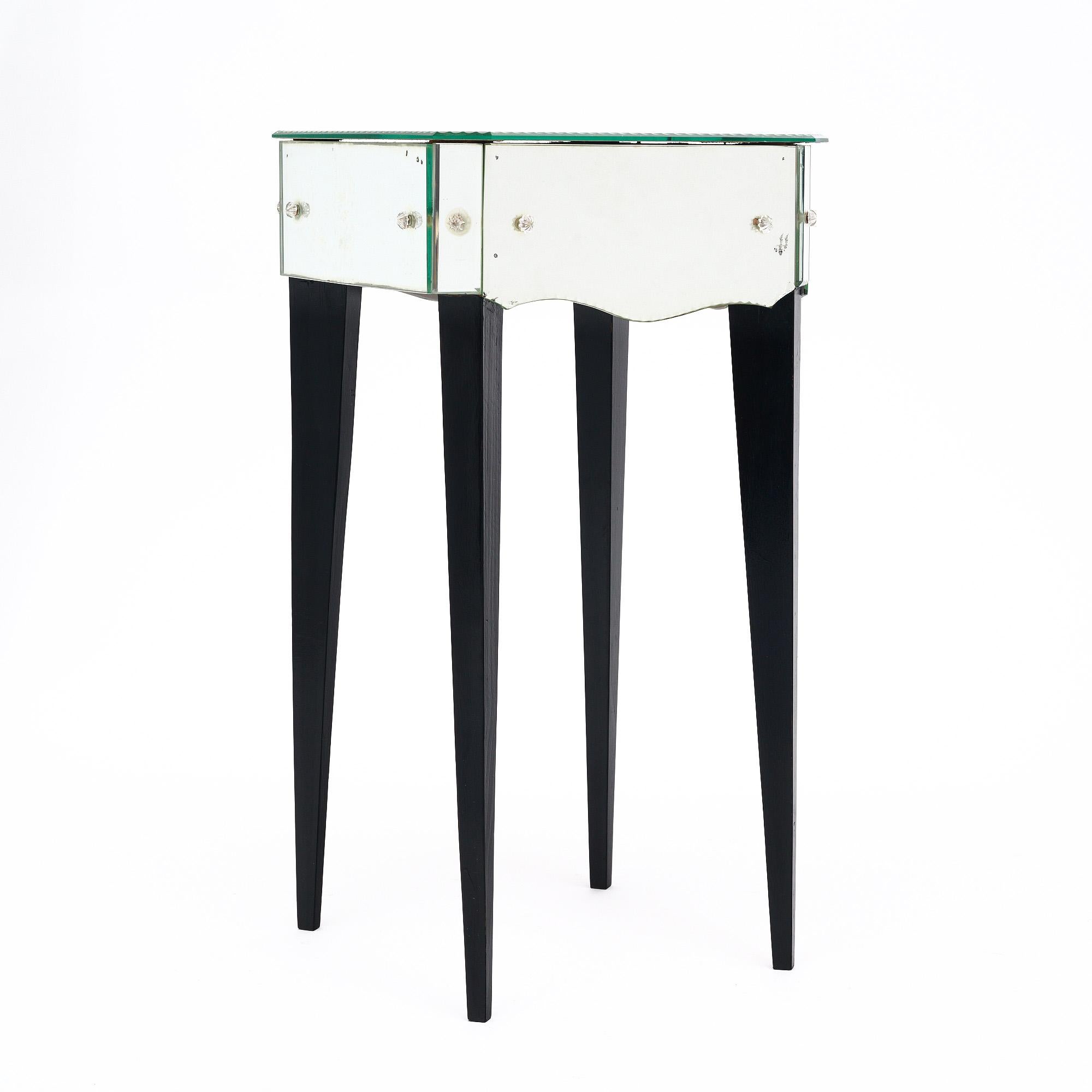 French Art Deco Mirrored Side Tables 2